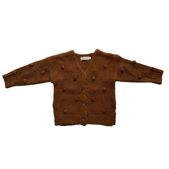 Knotted Fern Bubble Knit V-Neck Cardigan Sweater Size 4T - Picture 1 of 6